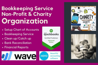 do nonprofit or charity bookkeeping in quickbooks xero wave