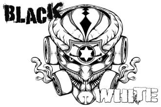 make black and  white  illustration