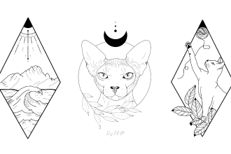 design a fine line art for your new tattoo