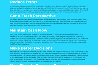 provide a bookkeeping clean up and ongoing monthly services