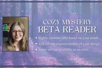 beta read your cozy mystery novel
