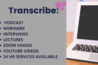 do your audio or video transcription in 24 hours