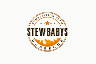 creative competition BBQ team logo design