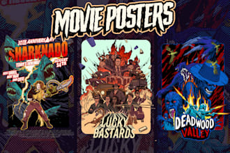 create a cinematic illustrated movie poster
