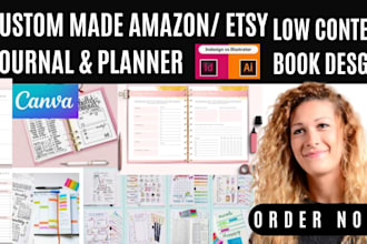 Top 10!  design amazon KDP journal etsy digital journal planner interior low content book