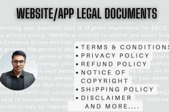 draft all legal documents for your app or website