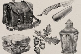 create pencil drawing illustration for a book or editorial
