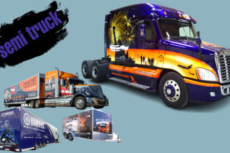 design caravan wrap ,semi truck, trailer, food truck or camper