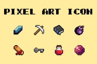 create pixel art texture, icon, asset or item