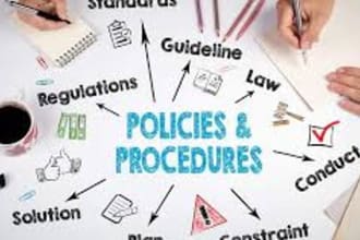 write policies, procedures, and manual