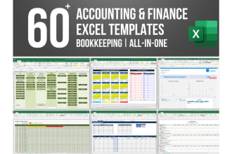 send 60 accounting, finance, bookkeeping templates for financial analysis