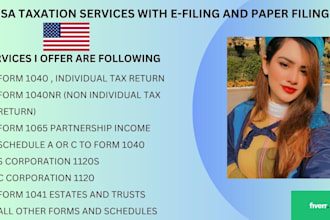 prepare and e file USA tax returns for personal and business