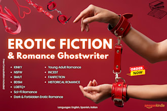 be fiction romance ghostwriter, book writer for romantic love stories and novels