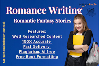 be your romance story writer, fiction book writing, fantasy romance ghostwriter
