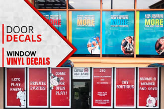 design creative storefront door decals or window vinyl decals
