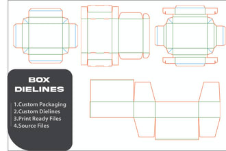 create custom dieline template and design for products and packaging box