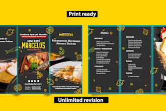 do restaurant food drinking menu with tri fold bi fold brochure design
