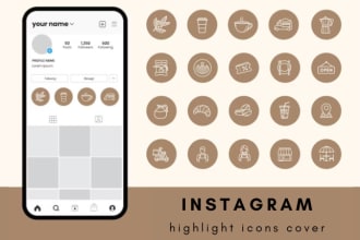 design custom vector icon for your instagram highlights