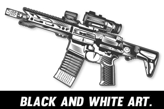draw black and white vector art from the image