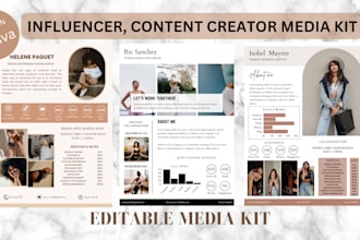design editable media kit and clickable links for content creators,influencers