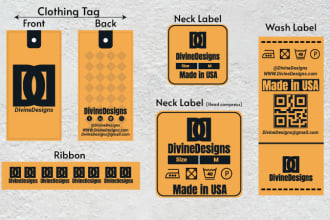 design clothing label, clothing tag, hangtag, neck labels
