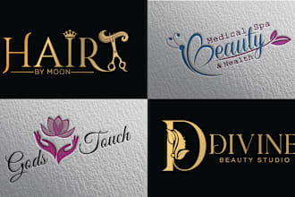 create modern beauty, skin care, spa salon, hair salon and massage logo design