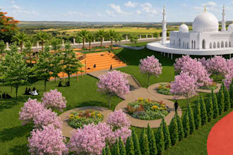 do landscape design, landscape 3d modelling and illustration