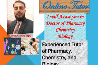 be your online tutor of chemistry, biology, and pharmacy
