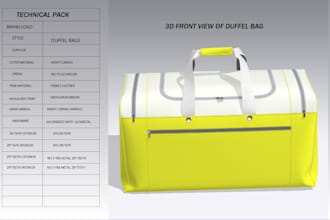 do 3d bag design bag tech pack for duffels, handbags, purses, tote bag backpacks