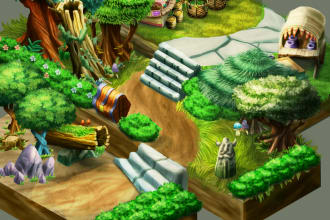 design custom 2d assets for board game or video game