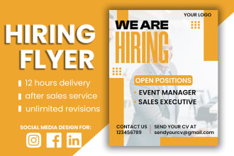 design an digital urgent flyer for your business hiring