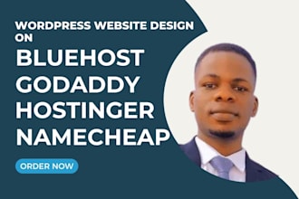 create wordpress website on bluehost, godaddy, hostinger, bluehost website