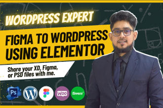 convert PSD, figma to wordpress using elementor pro or astra pro