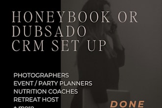 honeybook dubsado CRM set up for photographers