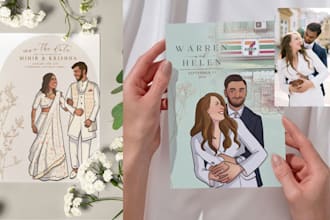 illustrate a custom card for your wedding