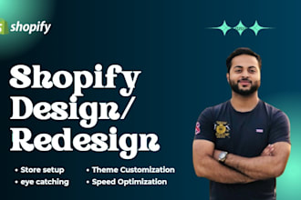 design or redesign shopify store, webshop, shopify store setup, theme change