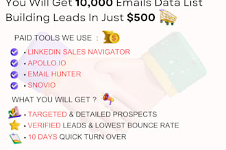 provide you 10,000 email list building leads in just doller 500