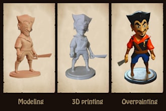 sculpt 3d characters and models for printing or games