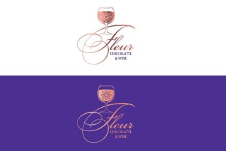 fleur chocolate wine logo design