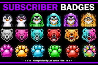 make sub badges and bit badges for twitch and kick