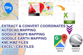 create gps maps using gps coordinates extracted from autocad