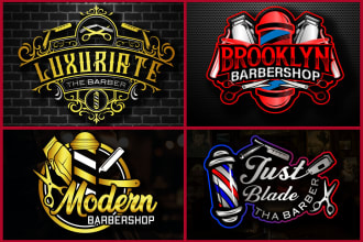 do stunning  beauty salon and barbershop logo