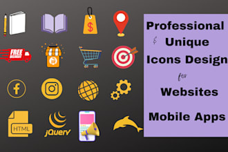 design custom vector icon sets for websites, mobile apps, or UI projects