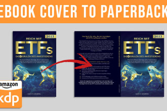 convert your cover to paperback or hardcover for KDP or ingramspark
