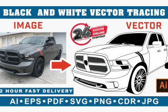 vector tracing convert anything to black and white, line art