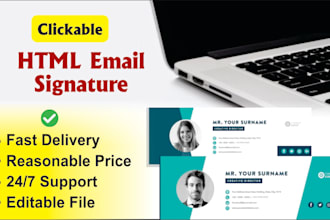 create email signature HTML, clickable HTML email signature
