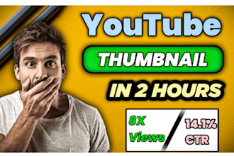 do attractive youtube thumbnail in 2 hours