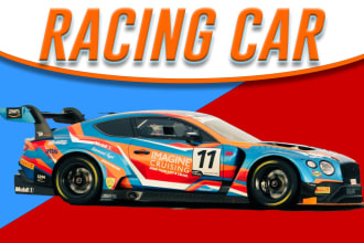 do modern and professional  racing car wrap, livery car wrap, racing car