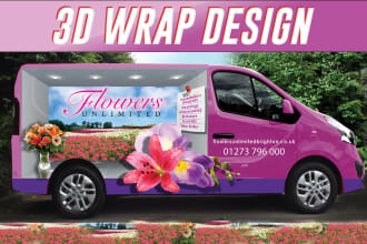 design livery, professional, stunting  3 d wrap vehicle wrap 3d wrap truck wrap
