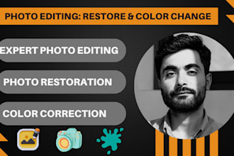 photo resolution, damaged photo retouching and photo editing